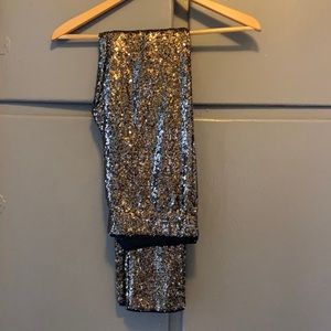 Black and sequins leggings